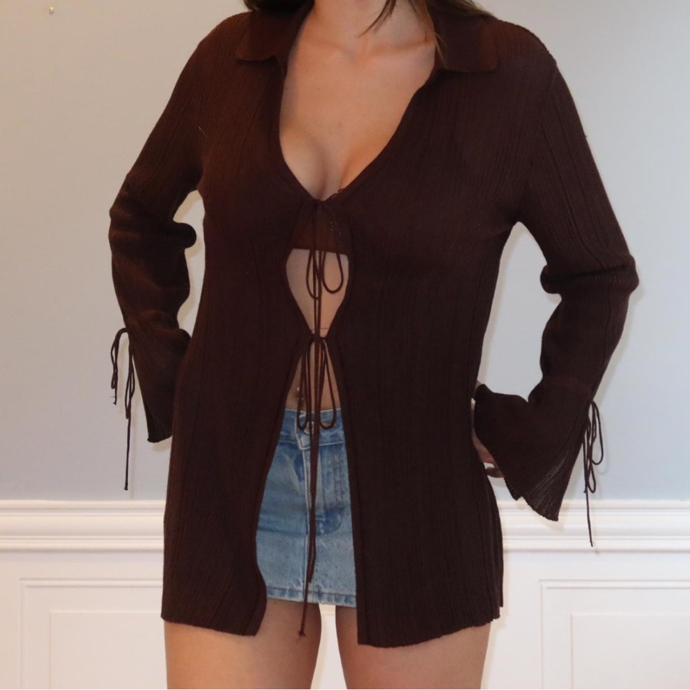 Zara Chocolate Brown Knit Top